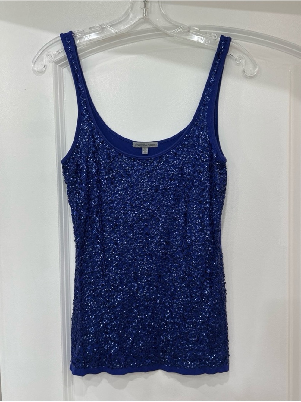 Charlotte Russe Blue Sequin Tank